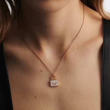 HERMES Constance Amulette Simple Fashion Bag Amulet Diamond Ring Women's Rose Gold