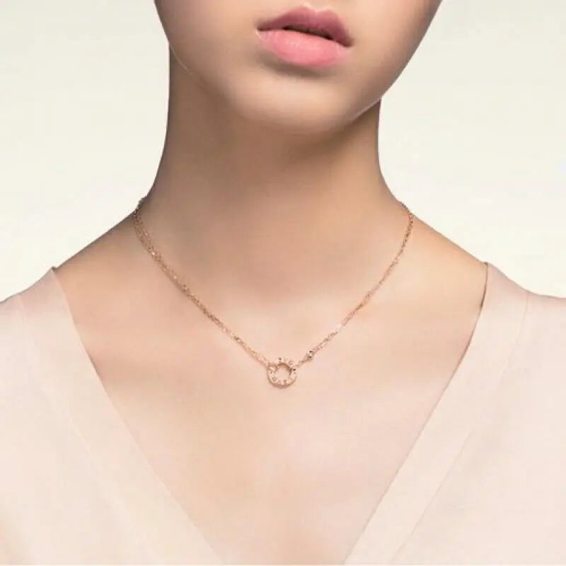 CARTIER LOVE series high-end novel 18k rose gold necklace women's rose gold