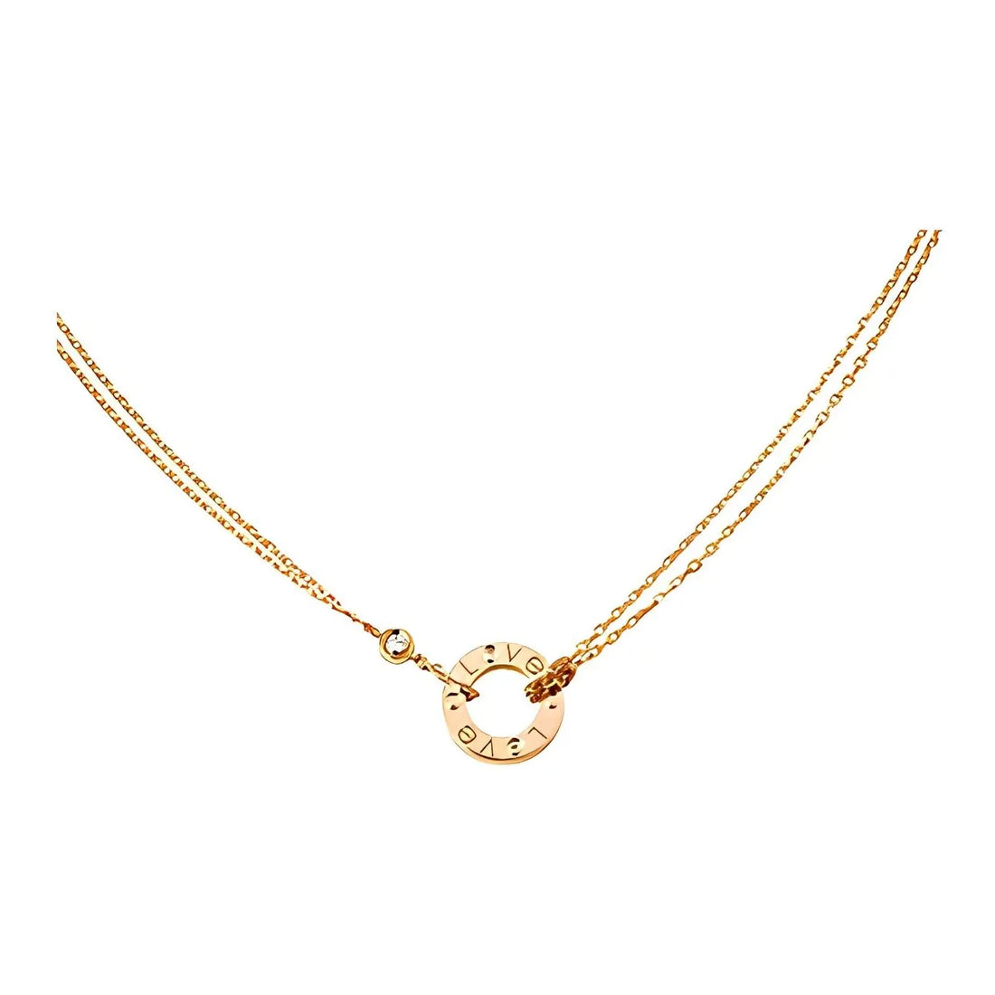 CARTIER LOVE series high-end novel 18k rose gold necklace women's rose gold